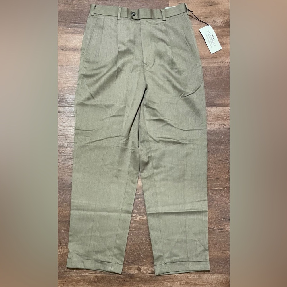 Textures by Natural Issue tan vintage NWT pleated trouser pants mens 32